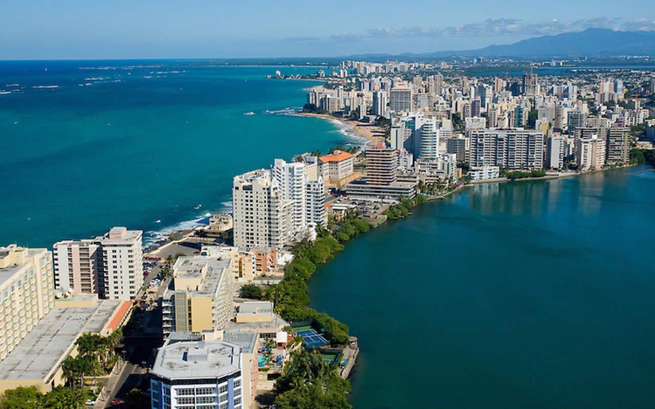 San Juan coastline and Condado lagoon